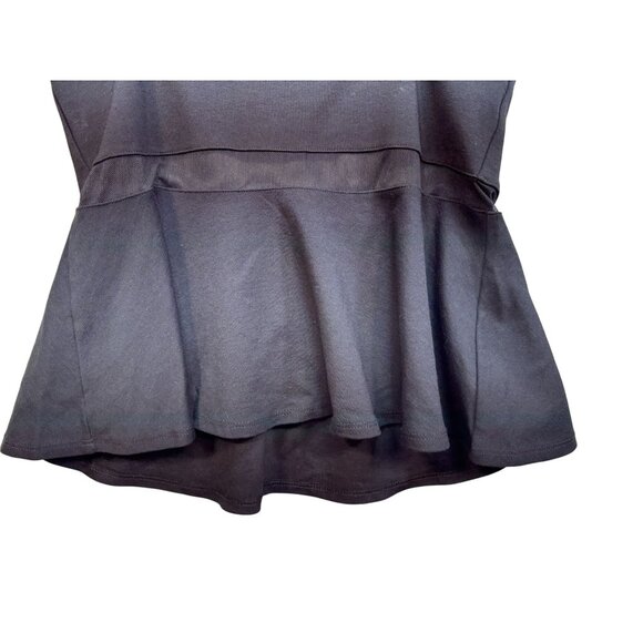 Lulus Womens Peplum Sleeveless Top Large Black Going Out Shirt - Picture 7 of 9